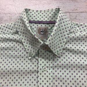 Cinch Green Button Down Skull Paisley Rodeo Cowboy Western Men’s Size Small
